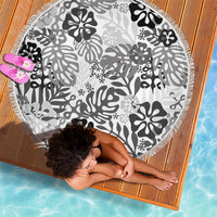 White Aloha Hawaiian Beach Blanket Monstera Hibiscus Tropical Pattern LT19 - Polynesian Pride