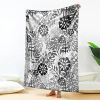 White Aloha Hawaiian Blanket Monstera Hibiscus Tropical Pattern LT19 - Polynesian Pride