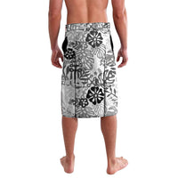 White Aloha Hawaiian Lavalava Monstera Hibiscus Tropical Pattern LT19 - Polynesian Pride