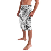 White Aloha Hawaiian Lavalava Monstera Hibiscus Tropical Pattern LT19 - Polynesian Pride