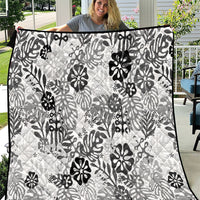 White Aloha Hawaiian Quilt Monstera Hibiscus Tropical Pattern LT19 White - Polynesian Pride