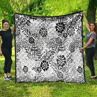 White Aloha Hawaiian Quilt Monstera Hibiscus Tropical Pattern LT19 - Polynesian Pride