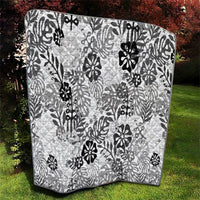 White Aloha Hawaiian Quilt Monstera Hibiscus Tropical Pattern LT19 - Polynesian Pride
