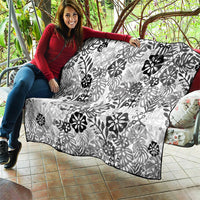 White Aloha Hawaiian Quilt Monstera Hibiscus Tropical Pattern LT19 - Polynesian Pride