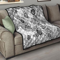 White Aloha Hawaiian Quilt Monstera Hibiscus Tropical Pattern LT19 - Polynesian Pride