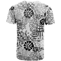 White Aloha Hawaiian T Shirt Monstera Hibiscus Tropical Pattern LT19 - Polynesian Pride