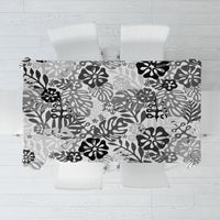 White Aloha Hawaiian Tablecloth Monstera Hibiscus Tropical Pattern LT19 White - Polynesian Pride
