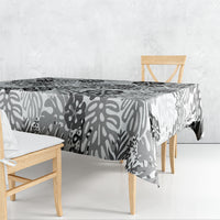 White Aloha Hawaiian Tablecloth Monstera Hibiscus Tropical Pattern LT19 - Polynesian Pride