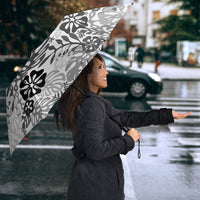 White Aloha Hawaiian Umbrella Monstera Hibiscus Tropical Pattern LT19 - Polynesian Pride