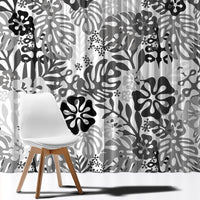 White Aloha Hawaiian Window Curtain Monstera Hibiscus Tropical Pattern LT19 - Polynesian Pride