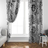White Aloha Hawaiian Window Curtain Monstera Hibiscus Tropical Pattern LT19 - Polynesian Pride
