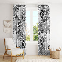 White Aloha Hawaiian Window Curtain Monstera Hibiscus Tropical Pattern LT19 - Polynesian Pride