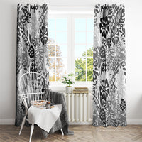White Aloha Hawaiian Window Curtain Monstera Hibiscus Tropical Pattern LT19 - Polynesian Pride