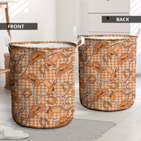 Brown Hawaii Palaka Cowboy Laundry Basket Hawaiian Paniolo Festival Spirit LT19 - Polynesian Pride
