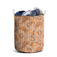 Brown Hawaii Palaka Cowboy Laundry Basket Hawaiian Paniolo Festival Spirit LT19 - Polynesian Pride