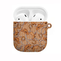 Brown Hawaii Palaka Cowboy AirPods Case Hawaiian Paniolo Festival Spirit LT19 Brown - Polynesian Pride