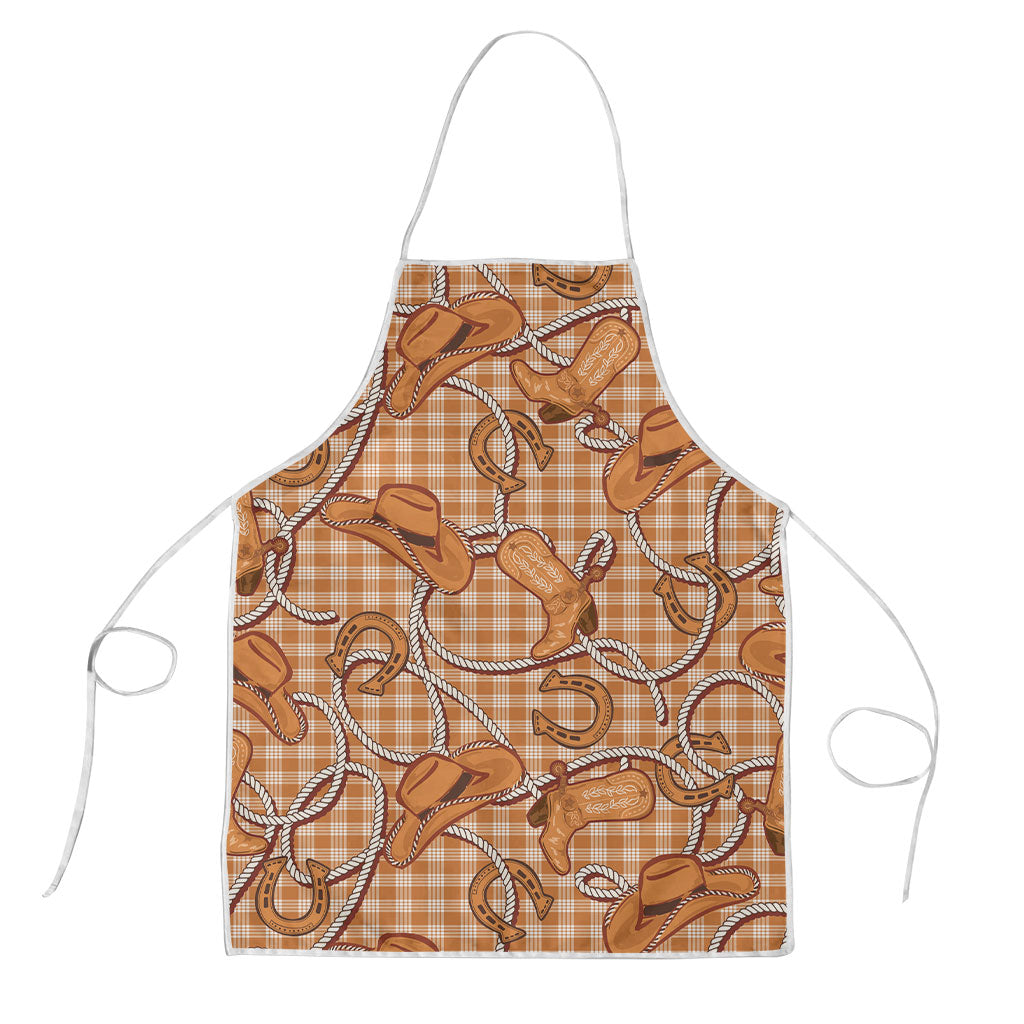 Brown Hawaii Palaka Cowboy Apron Hawaiian Paniolo Festival Spirit LT19 Brown - Polynesian Pride