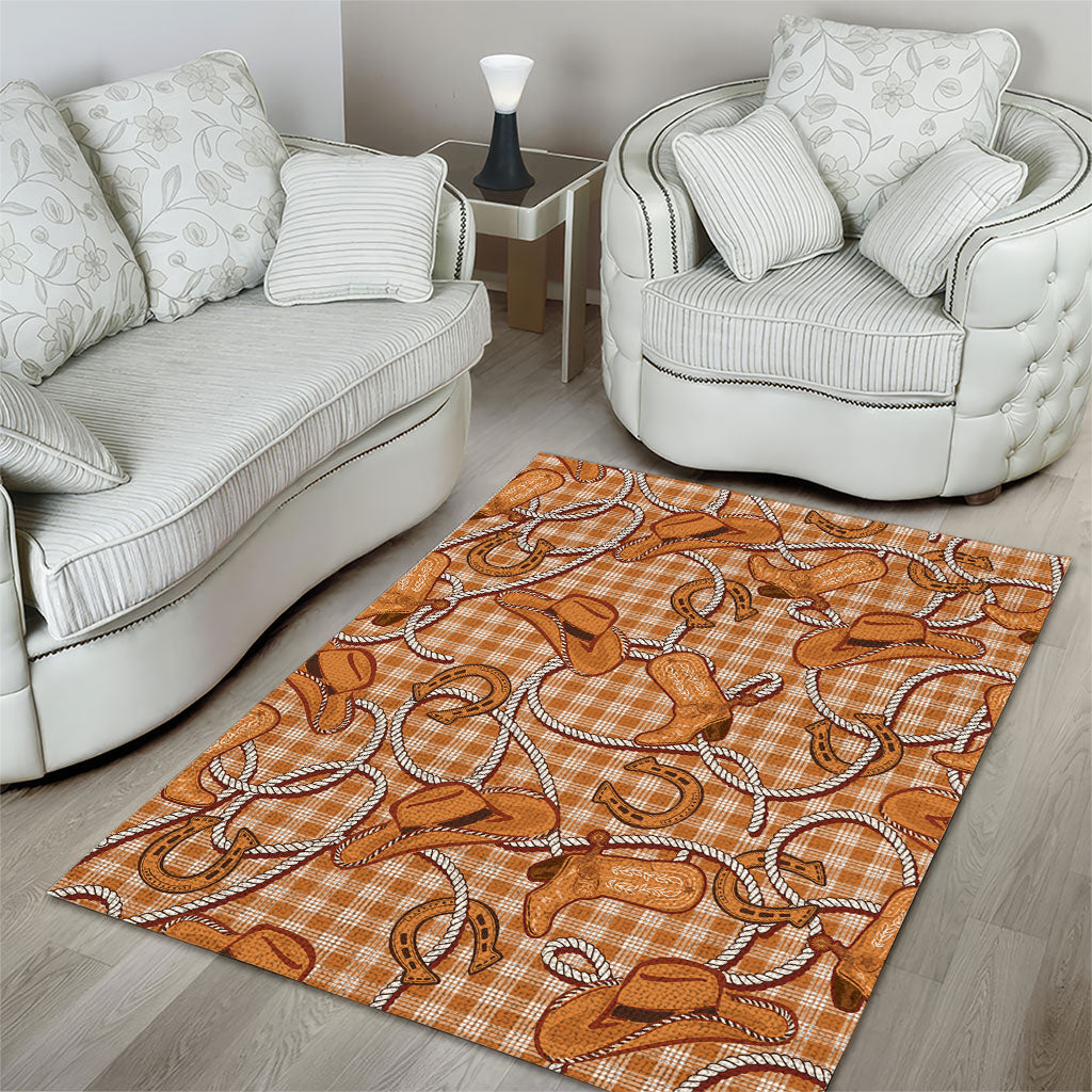 Brown Hawaii Palaka Cowboy Area Rug Hawaiian Paniolo Festival Spirit LT19 - Polynesian Pride