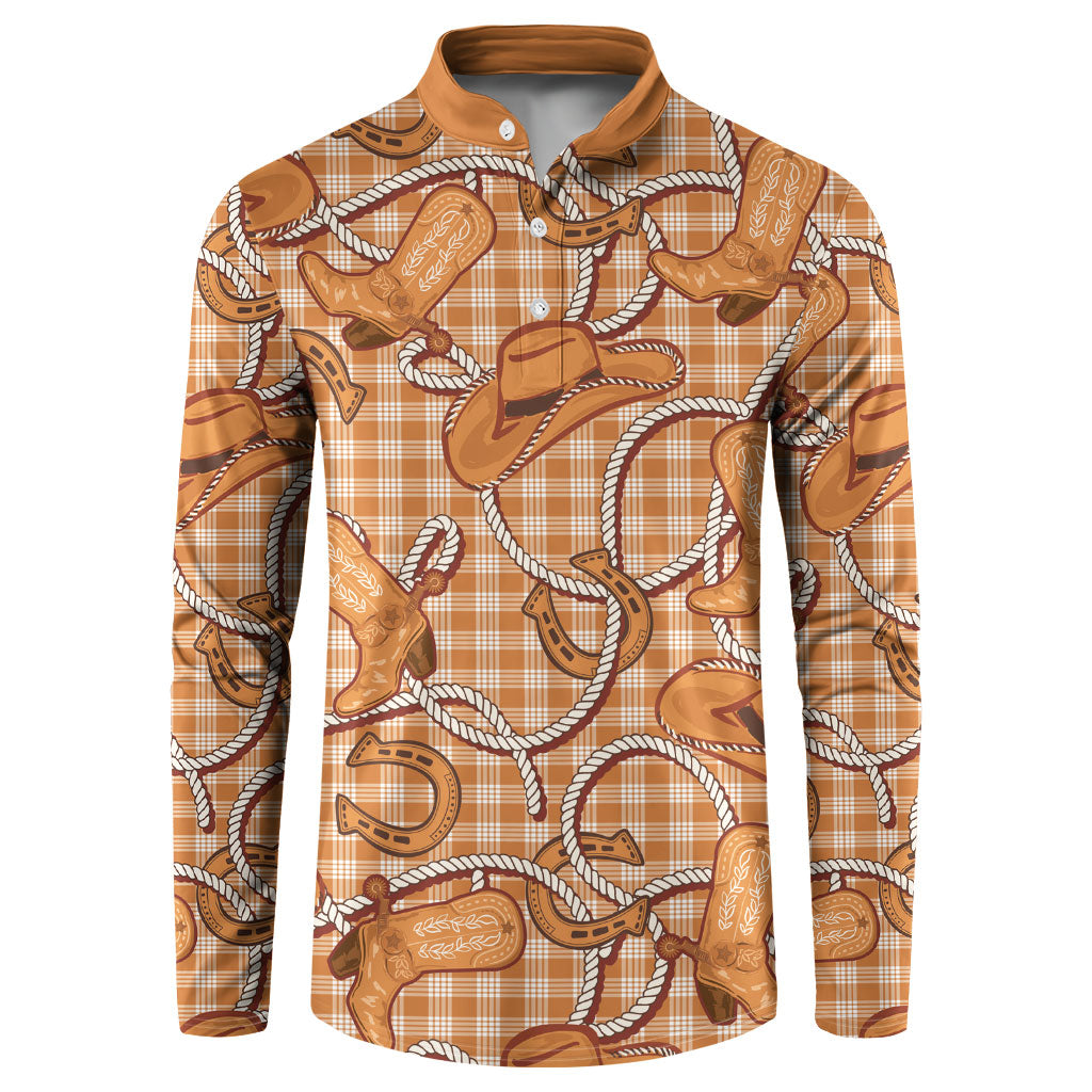 Brown Hawaii Palaka Cowboy Button Sweatshirt Hawaiian Paniolo Festival Spirit LT19 Brown - Polynesian Pride