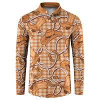 Brown Hawaii Palaka Cowboy Button Sweatshirt Hawaiian Paniolo Festival Spirit LT19 Brown - Polynesian Pride