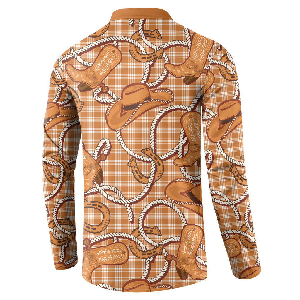 Brown Hawaii Palaka Cowboy Button Sweatshirt Hawaiian Paniolo Festival Spirit LT19 - Polynesian Pride