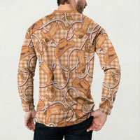 Brown Hawaii Palaka Cowboy Button Sweatshirt Hawaiian Paniolo Festival Spirit LT19 - Polynesian Pride