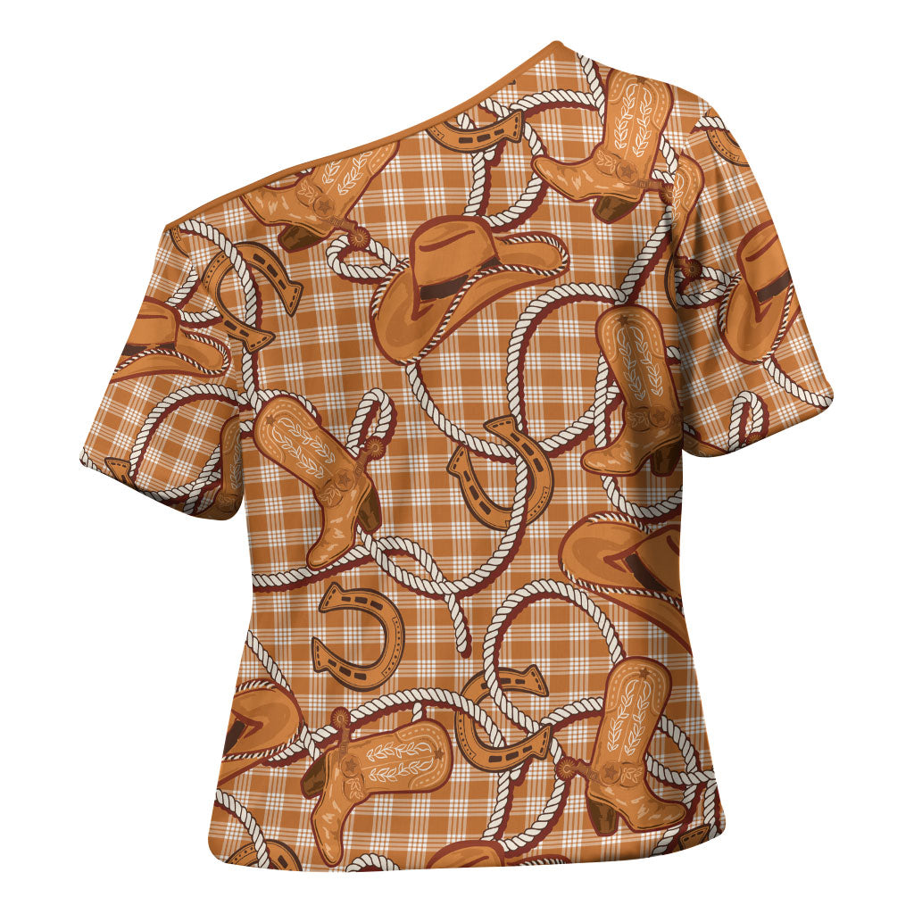 Brown Hawaii Palaka Cowboy Cross Shoulder Shirt Hawaiian Paniolo Festival Spirit LT19 - Polynesian Pride