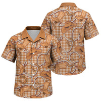 Brown Hawaii Palaka Cowboy Family Matching Summer Maxi Dress and Hawaiian Shirt Hawaiian Paniolo Festival Spirit LT19 Son's Shirt Brown - Polynesian Pride