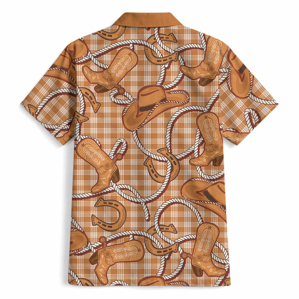 Brown Hawaii Palaka Cowboy Hawaiian Shirt Hawaiian Paniolo Festival Spirit LT19 - Polynesian Pride