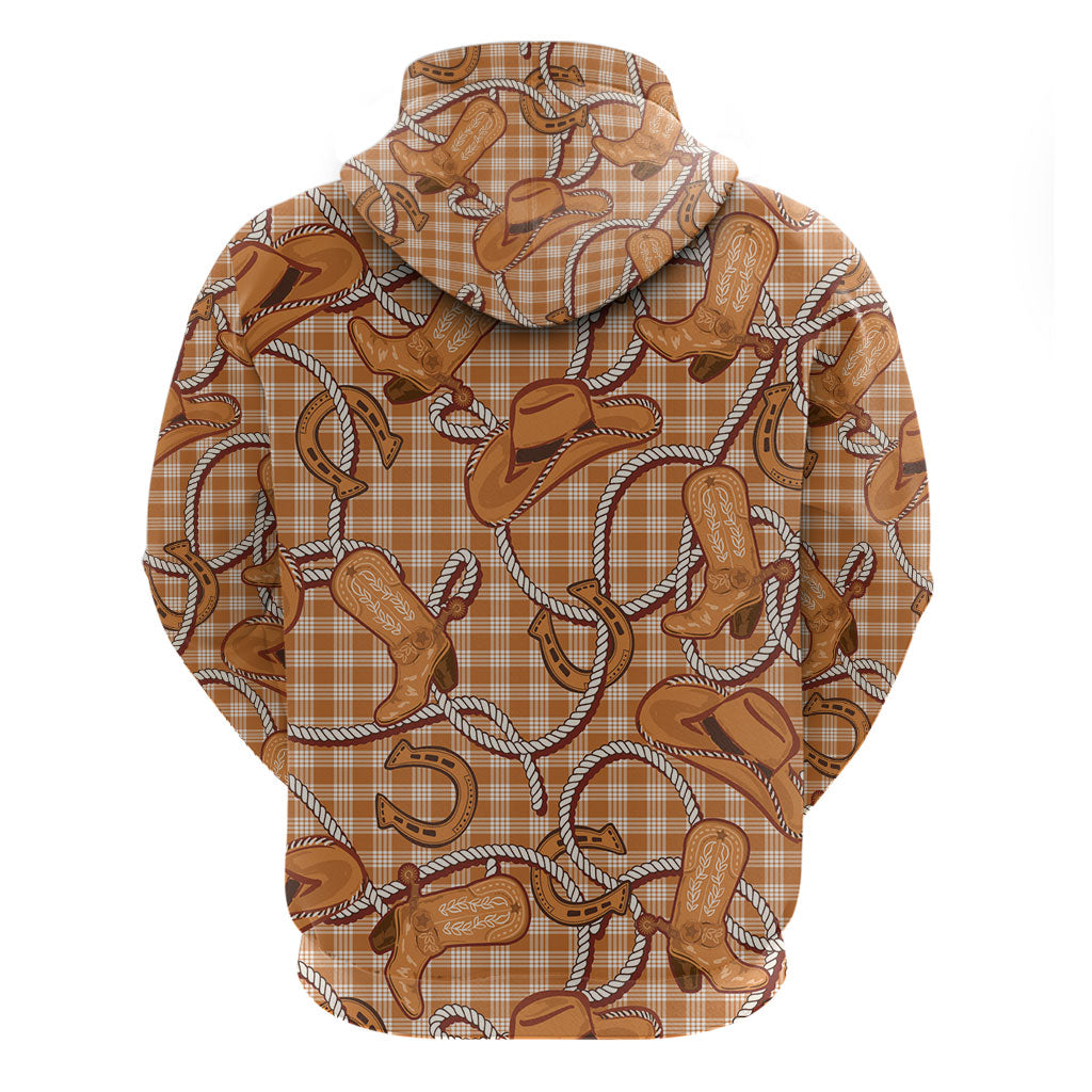 Brown Hawaii Palaka Cowboy Hoodie Hawaiian Paniolo Festival Spirit LT19 - Polynesian Pride