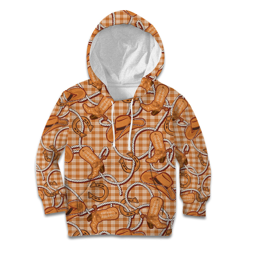 Brown Hawaii Palaka Cowboy Kid Hoodie Hawaiian Paniolo Festival Spirit LT19 Hoodie Brown - Polynesian Pride