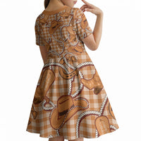 Brown Hawaii Palaka Cowboy Kid Short Sleeve Dress Hawaiian Paniolo Festival Spirit LT19 - Polynesian Pride