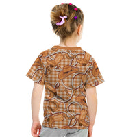 Brown Hawaii Palaka Cowboy Kid T Shirt Hawaiian Paniolo Festival Spirit LT19 - Polynesian Pride