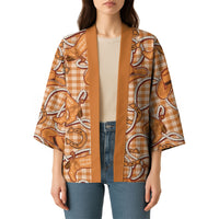 Brown Hawaii Palaka Cowboy Kimono Hawaiian Paniolo Festival Spirit LT19 - Polynesian Pride