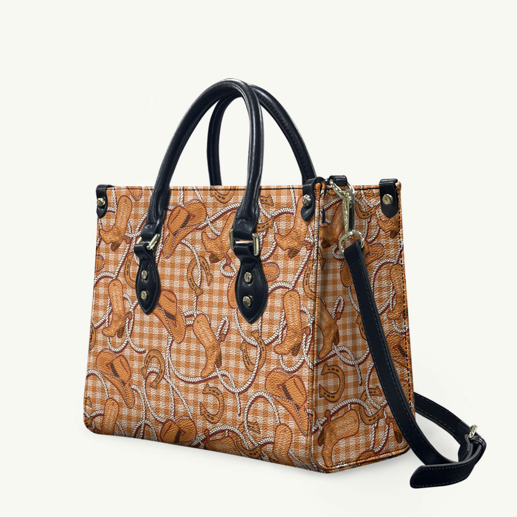 Brown Hawaii Palaka Cowboy Leather Bag Hawaiian Paniolo Festival Spirit LT19 Brown - Polynesian Pride