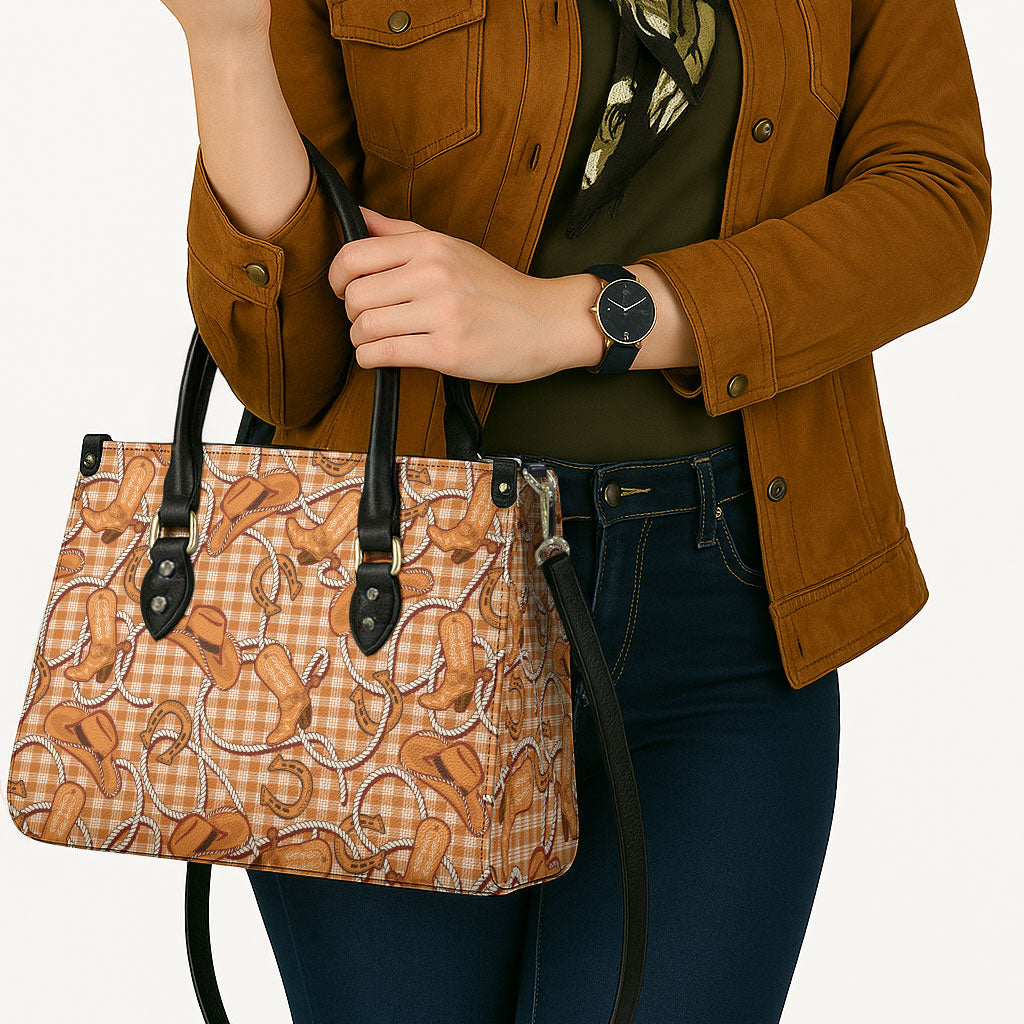 Brown Hawaii Palaka Cowboy Leather Bag Hawaiian Paniolo Festival Spirit LT19 - Polynesian Pride