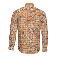 Brown Hawaii Palaka Cowboy Long Sleeve Button Shirt Hawaiian Paniolo Festival Spirit LT19 - Polynesian Pride