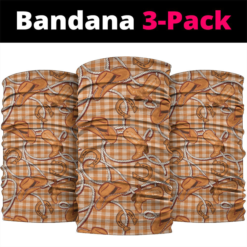 Brown Hawaii Palaka Cowboy Neck Gaiter Hawaiian Paniolo Festival Spirit LT19 package One Size: 25*50cm Brown - Polynesian Pride