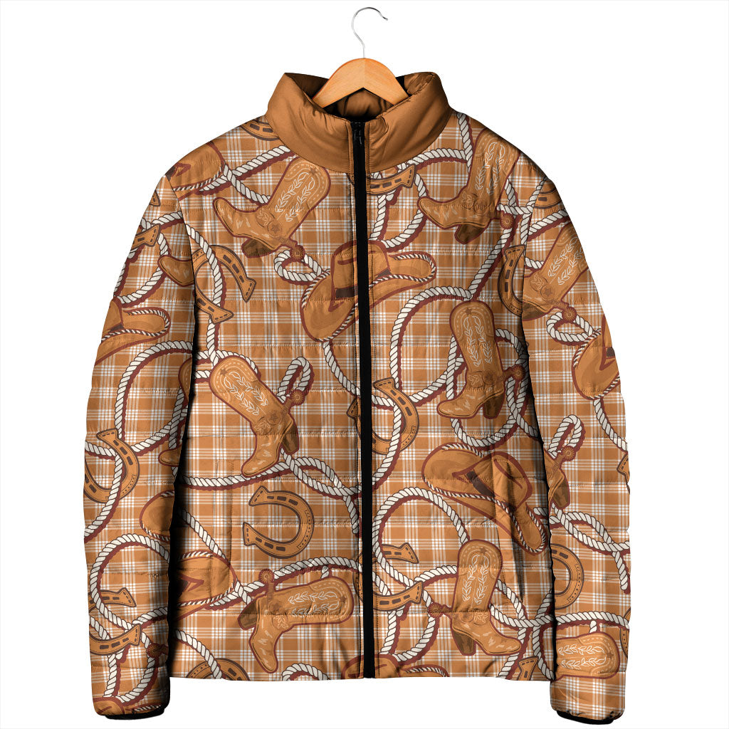Brown Hawaii Palaka Cowboy Padded Jacket Hawaiian Paniolo Festival Spirit LT19 - Polynesian Pride