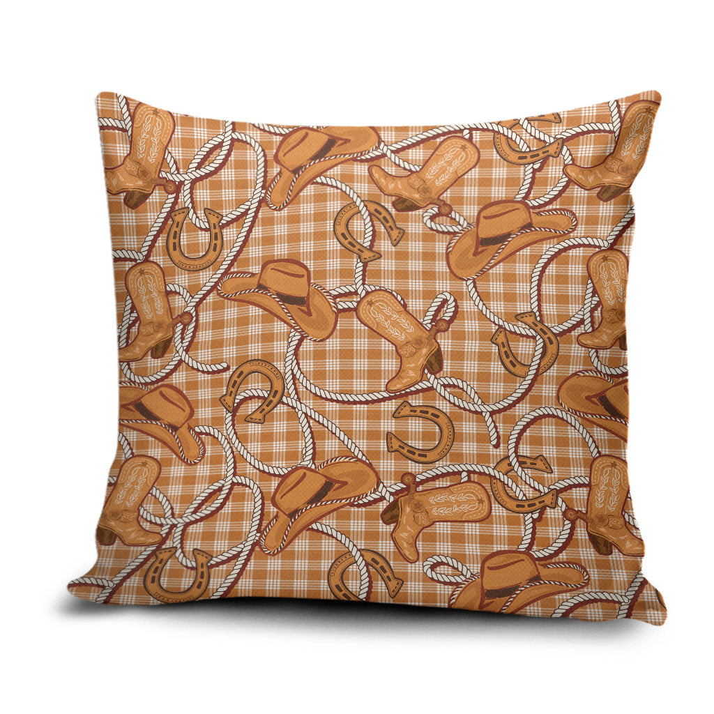 Brown Hawaii Palaka Cowboy Pillow Cover Hawaiian Paniolo Festival Spirit LT19 Brown - Polynesian Pride