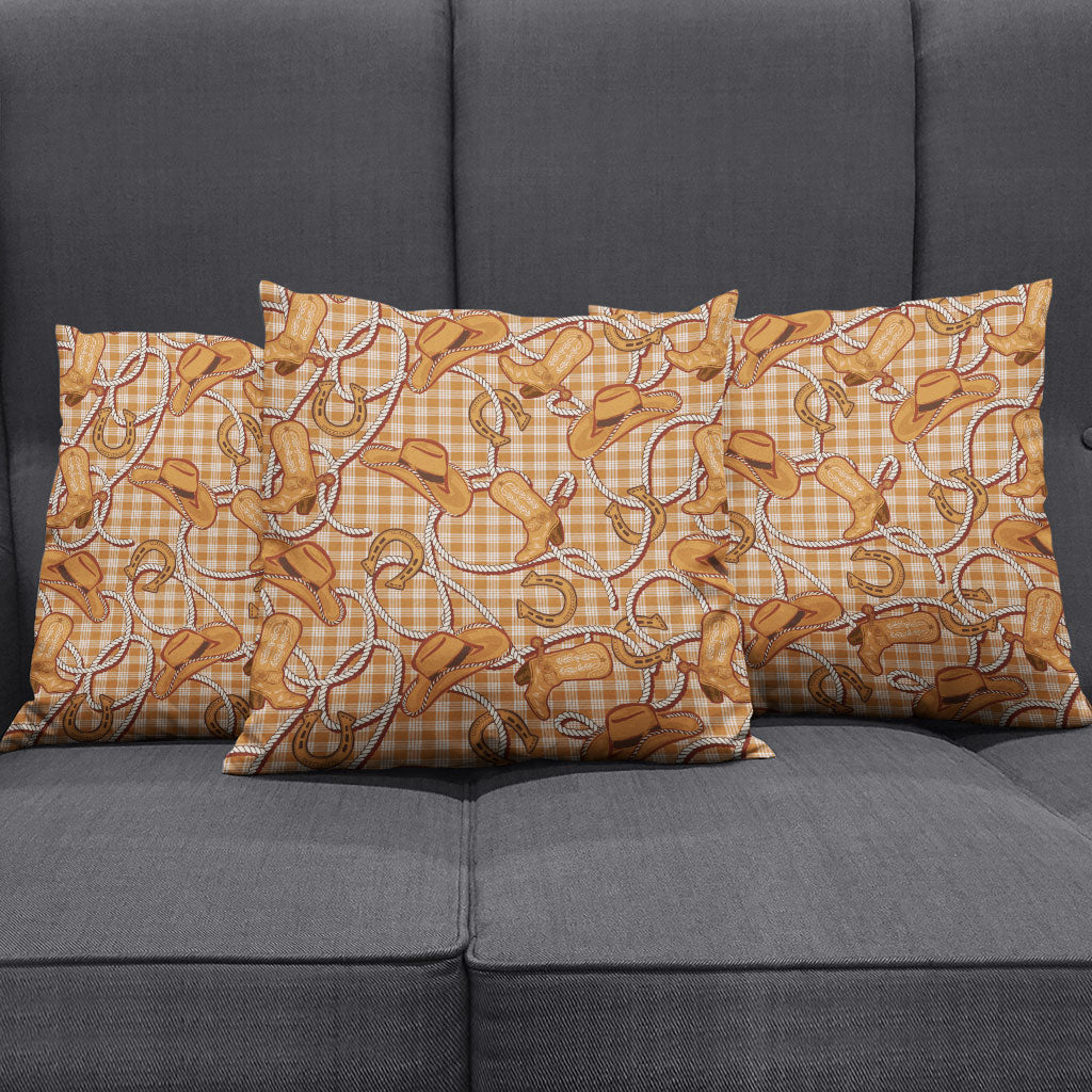 Brown Hawaii Palaka Cowboy Pillow Cover Hawaiian Paniolo Festival Spirit LT19 - Polynesian Pride