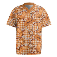 Brown Hawaii Palaka Cowboy Rugby Jersey Hawaiian Paniolo Festival Spirit LT19 Brown - Polynesian Pride