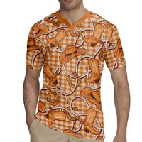 Brown Hawaii Palaka Cowboy Rugby Jersey Hawaiian Paniolo Festival Spirit LT19 - Polynesian Pride