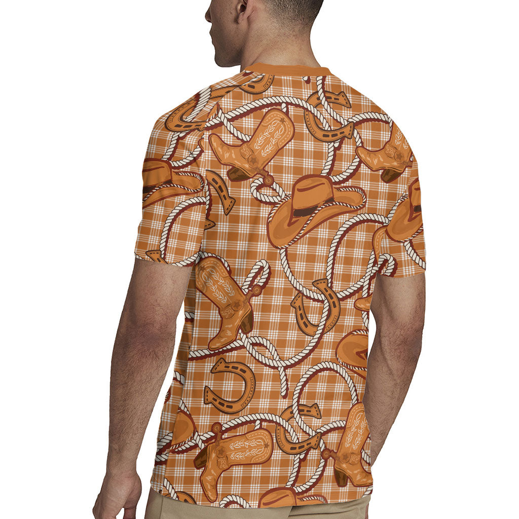 Brown Hawaii Palaka Cowboy Rugby Jersey Hawaiian Paniolo Festival Spirit LT19 - Polynesian Pride