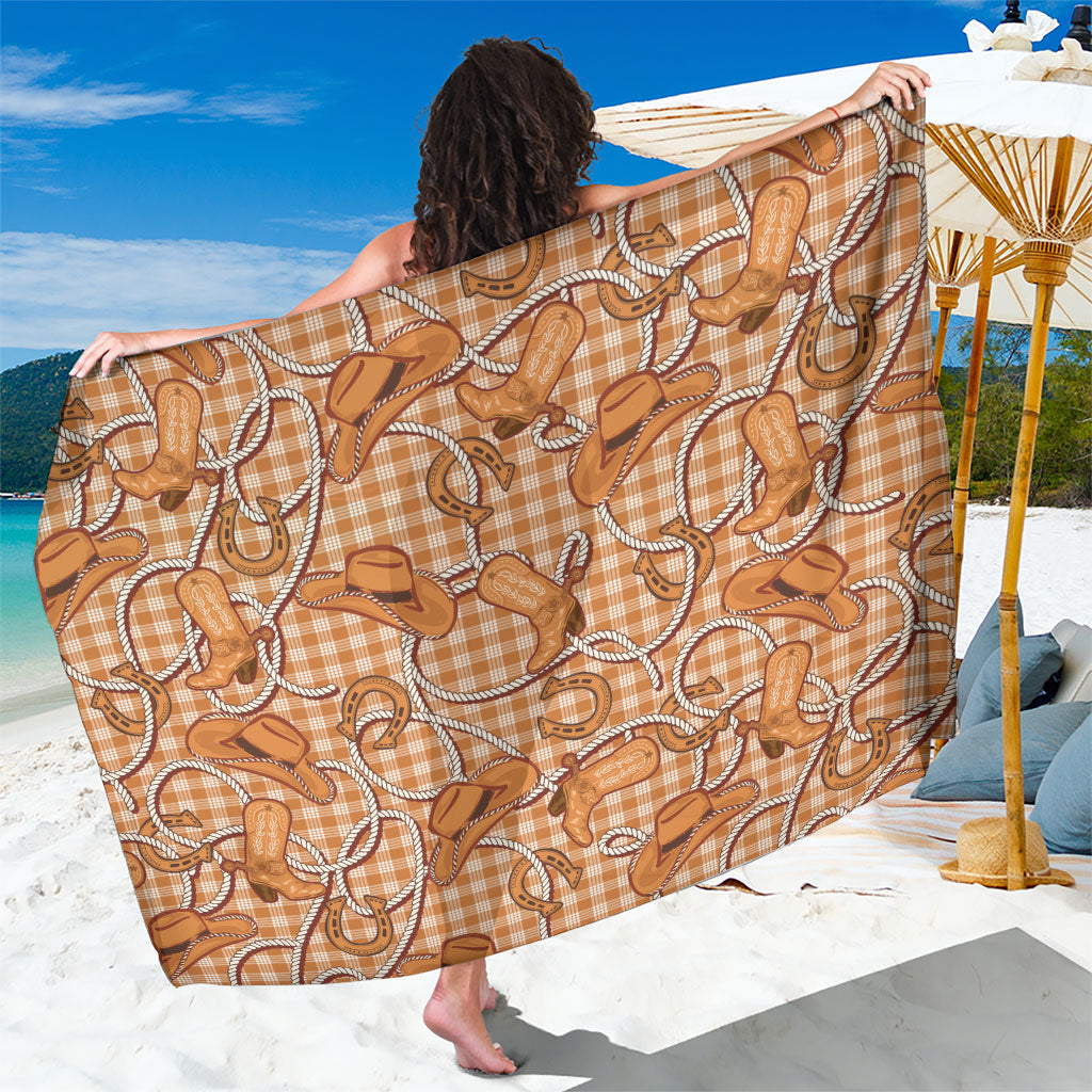 Brown Hawaii Palaka Cowboy Sarong Hawaiian Paniolo Festival Spirit LT19 One Size 44 x 66 inches Brown - Polynesian Pride