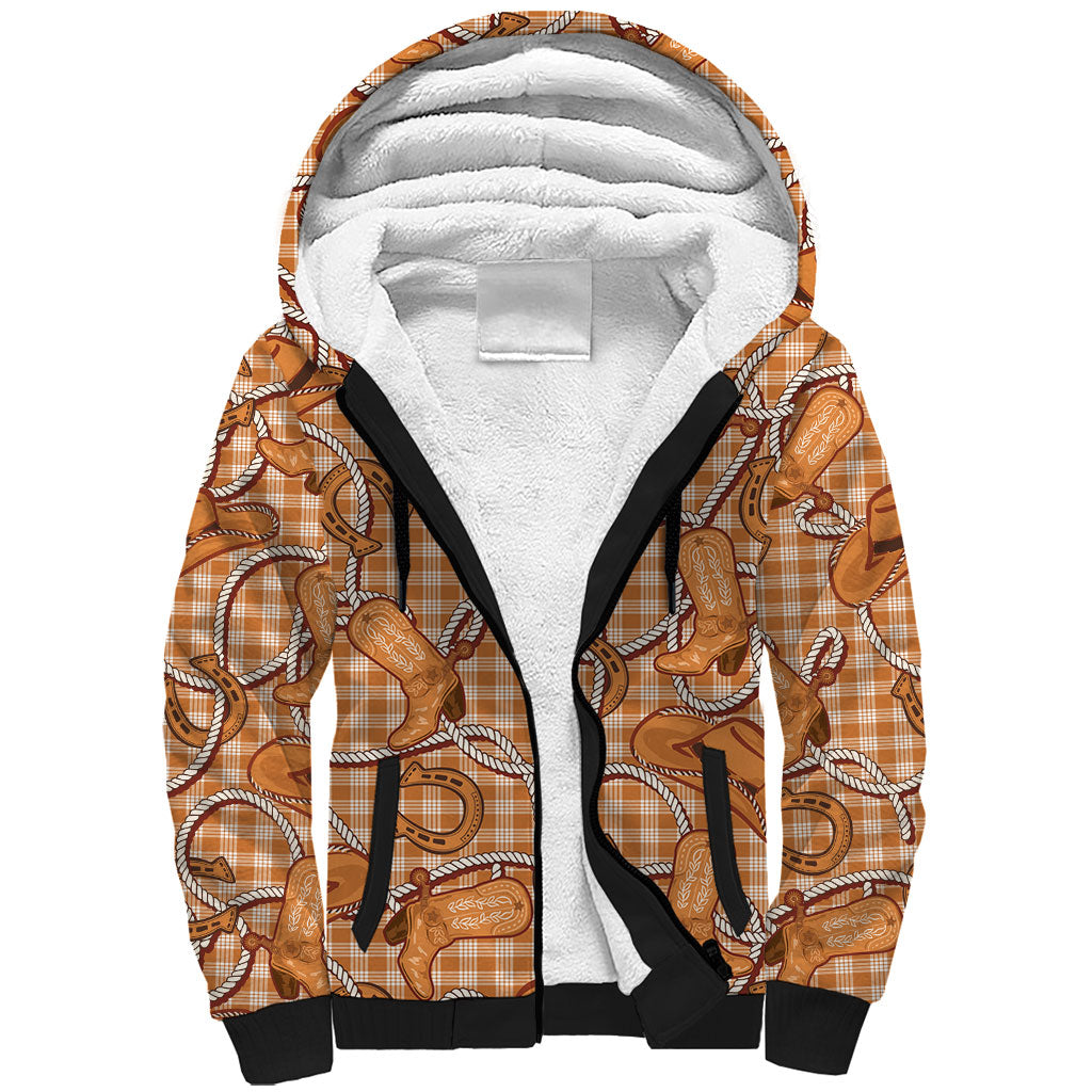 Brown Hawaii Palaka Cowboy Sherpa Hoodie Hawaiian Paniolo Festival Spirit LT19 Unisex Brown - Polynesian Pride