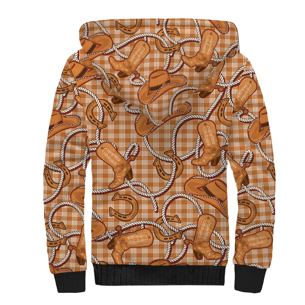 Brown Hawaii Palaka Cowboy Sherpa Hoodie Hawaiian Paniolo Festival Spirit LT19 - Polynesian Pride