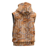 Brown Hawaii Palaka Cowboy Sleeveless Zip Hoodie Hawaiian Paniolo Festival Spirit LT19 - Polynesian Pride