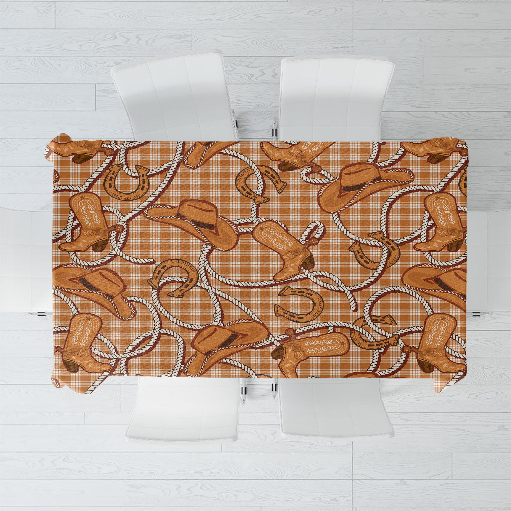 Brown Hawaii Palaka Cowboy Tablecloth Hawaiian Paniolo Festival Spirit LT19 Brown - Polynesian Pride