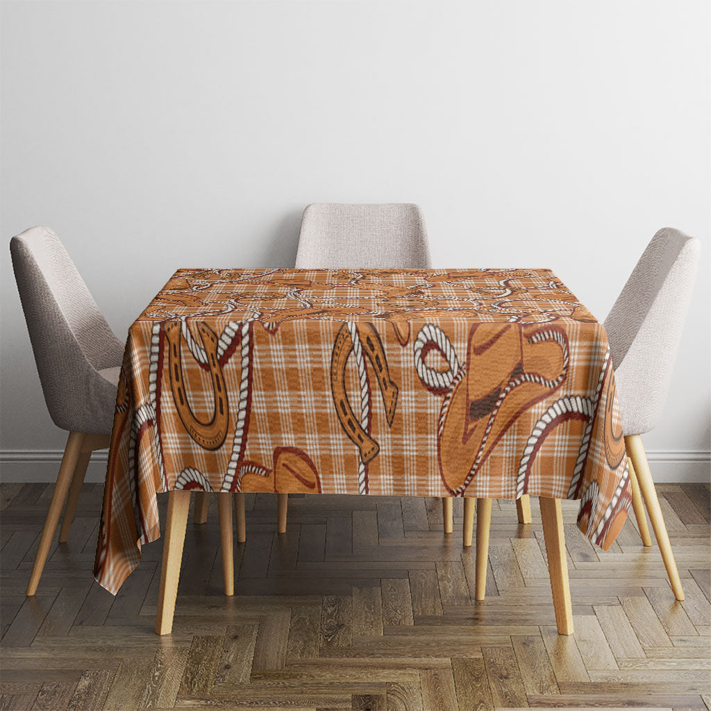 Brown Hawaii Palaka Cowboy Tablecloth Hawaiian Paniolo Festival Spirit LT19 - Polynesian Pride
